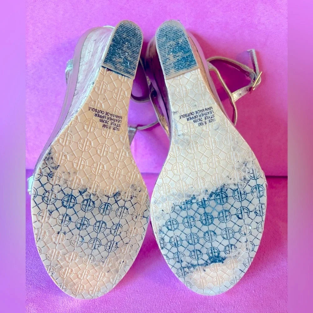 Lilly Pulitzer Metallic Gold Cork Wedge Sandals